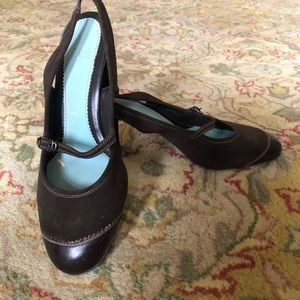 Cole Haan brown suede heals size 10